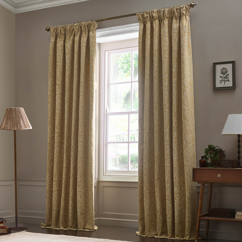 Acorn Tonal Pencil Pleat, Gold - Ready Made Curtains - Image 3